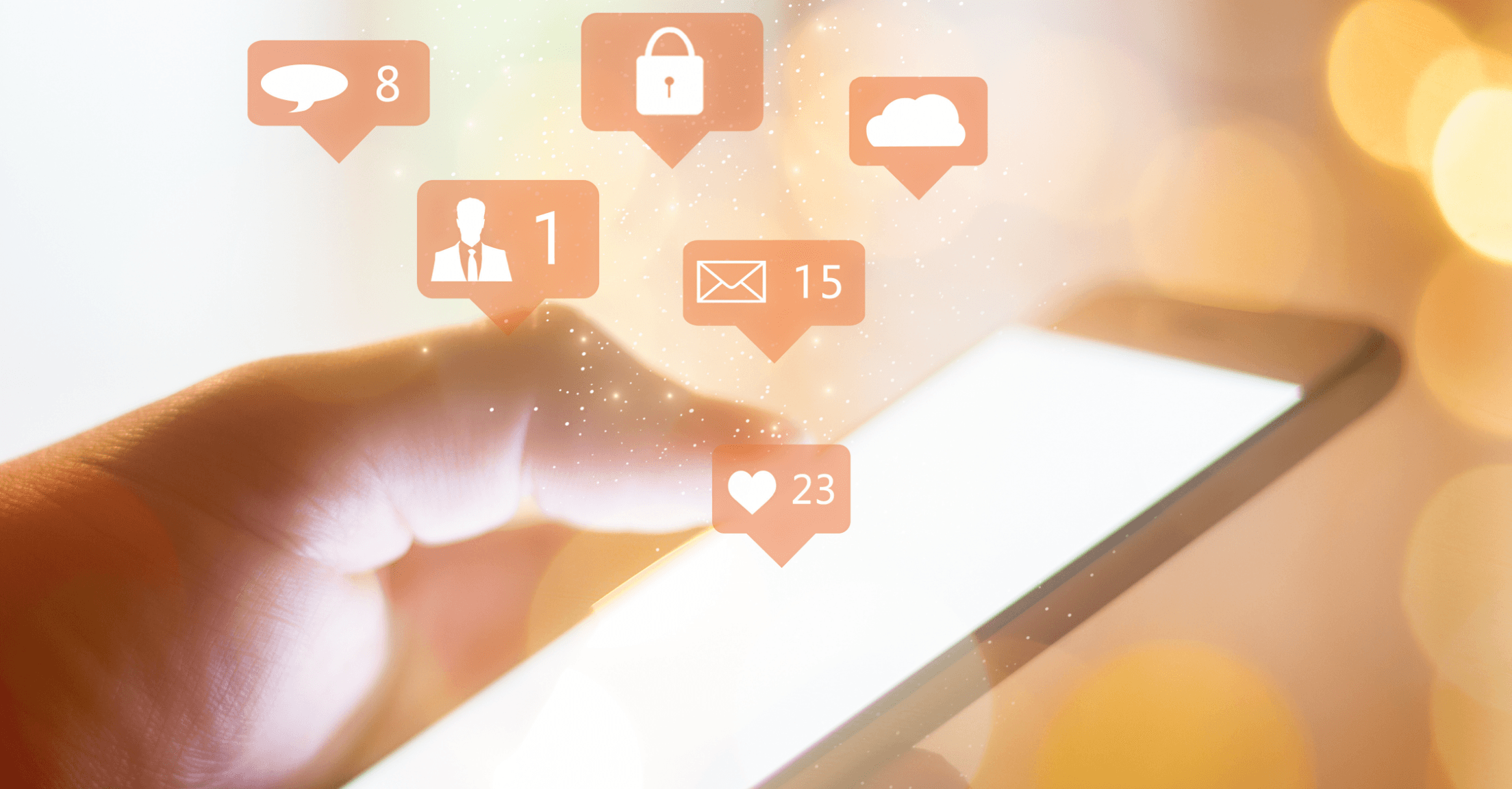 Image of person using phone to signify social media